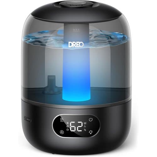 Dreo black 3 litre humidifier with blue light and humidity display